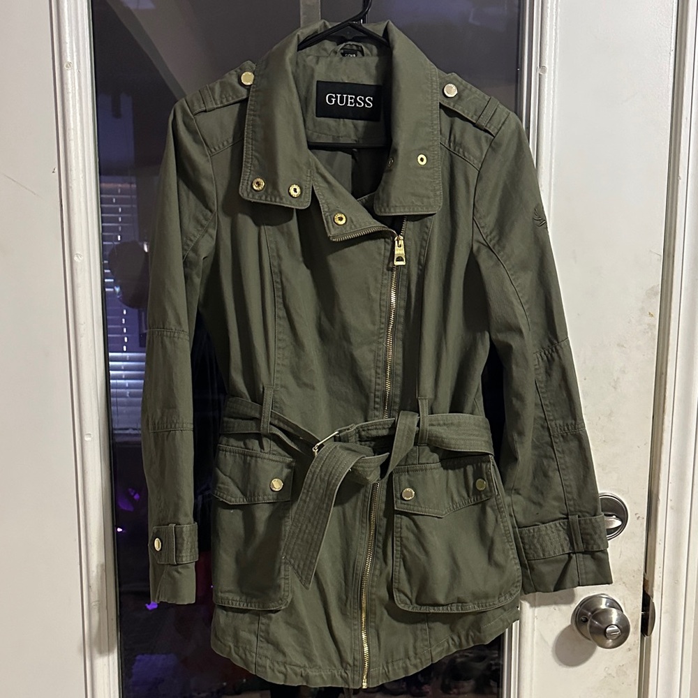 GUESS Olive Utility Jacket with Belt
